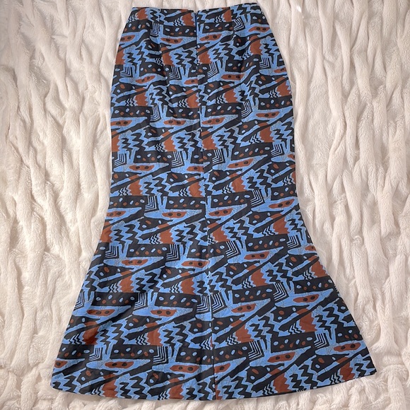 Hand crafted Handmade Jean Dubuffet Inspired Vintage Mermaid Midi Skirt - Picture 3 of 9